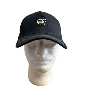 Black OP SnapBack Cap with Multicolor Stitching